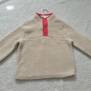 GAP Cream and Pink Sweater with Mock Neck